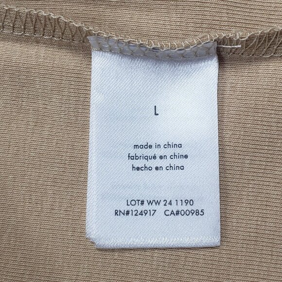 WeWoreWhat Boat Neck Midi Dress Beige Women’s Large Cotton Rib Knit Minimalist - Picture 11 of 16